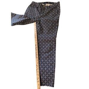 💖CHARTER CLUB Bristol Skinny Ankle navy white print pant front pockets